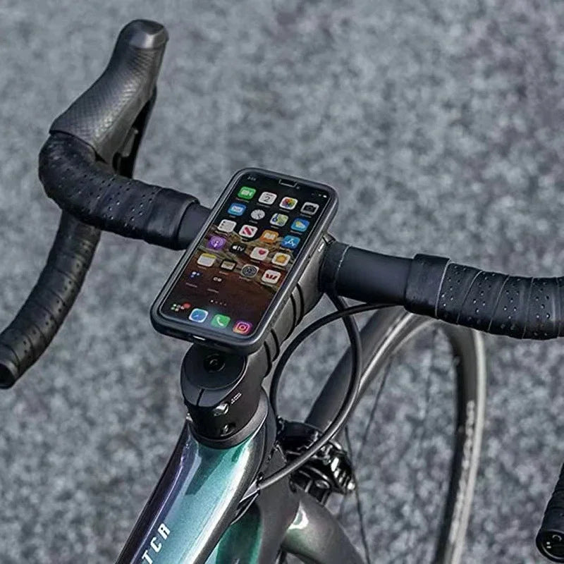 Universal Motorcycle Phone Mount, Adjustable Bike Handlebar Stem Holder for MTB Scooter Smartphone GPS Navigation Bracket