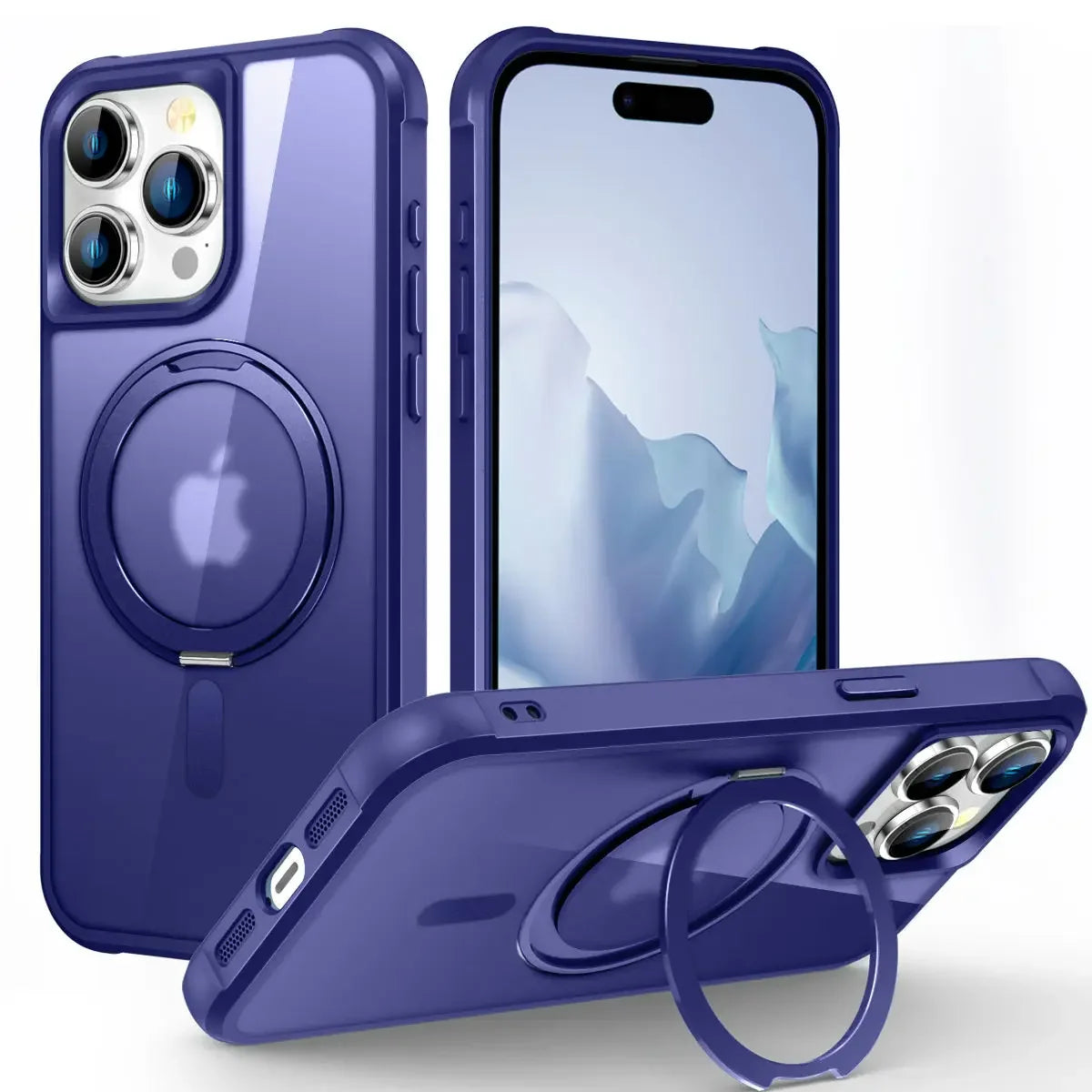 for iPhone 16 15 14 13 12 11 Pro Max Case with 360° Rotatable Magnetic Ring[Compatible with Mag-safe][Invisible Kickstand] Cover