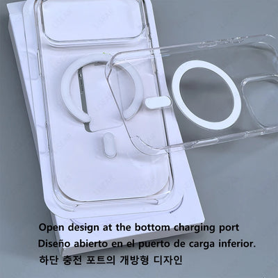 Original For Magsafe Clear Phone Case For iPhone 18 17 16 15 14 13 12 Pro Max Mini Wireless Charging With Touch Camera Button