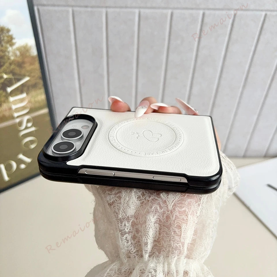New 18 Fold Leather Magnetic Phone Case For iPhone Fold 18 DUO 18Fold Magsafe Luxury Ring Shockproof Protector Cover 18DUO