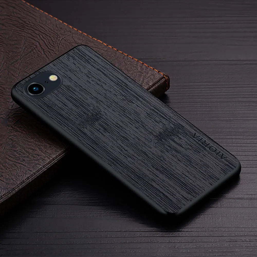 Case for iPhone 17e 16e Funda Straight Wood Grain PU Leather Phone Cover for iPhone 17e Case Capa
