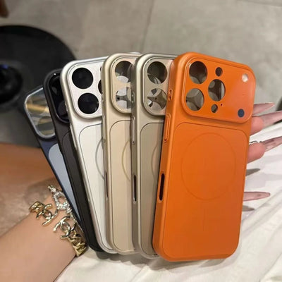 Luxury Original For Magsafe Matte Armor Case For iPhone 17 Air 16 15 14 13 Pro Max Funda Wireless Charging Hard Magnetic Cover