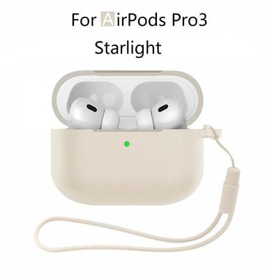 for AirPods Pro 3 2025 New Case Full Protective Soft Silicone Shockproof Case with Keychain for AirPods Pro 3 Case for Men Women