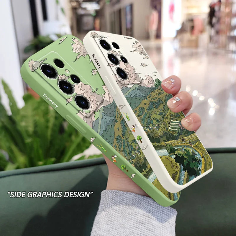 Pastoral Scenery Phone Case For Samsung Galaxy S25FE S24 S23 S22 S21 S20 S10 S10E S9 Ultra Plus FE Note 20 Ultra 10 9 Plus Cover