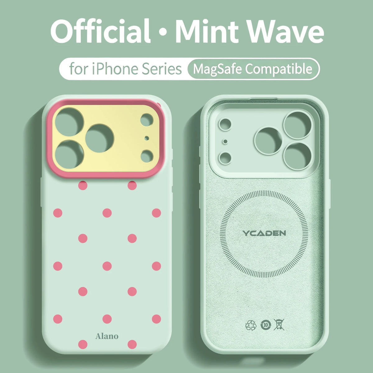 New Liquid Silicone Cute Sweet Pink Polka Dot Phone Case For iPhone 17 16 15 14 13 12 Pro Max Shockproof Magsafe Magnetic Cover