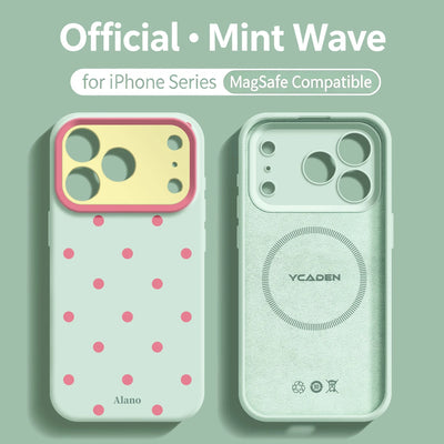 New Liquid Silicone Cute Sweet Pink Polka Dot Phone Case For iPhone 17 16 15 14 13 12 Pro Max Shockproof Magsafe Magnetic Cover