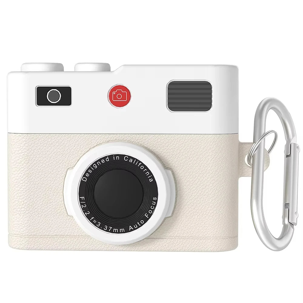 Retro Camera Design Wireless Headset Earphone Case Soft Silicone Protective Cover for AirPods 2 3 4 Pro Pro2 Earphone Accessory