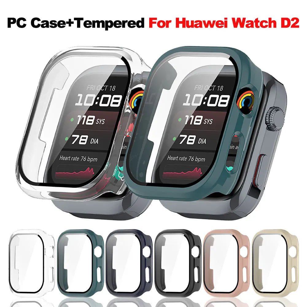 PC Case for Huawei Watch D2 Tempered Glass Screen Protector Hard Protective Bumper For Huawei Watch D2 Cover Smart Accessories