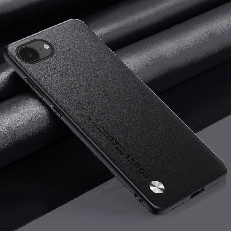 Luxury PU Leather Case for iPhone 16E Back Cover Silicone Shockproof Protection Phone Case for iPhone 16 E IPhone16E IPhone16 E