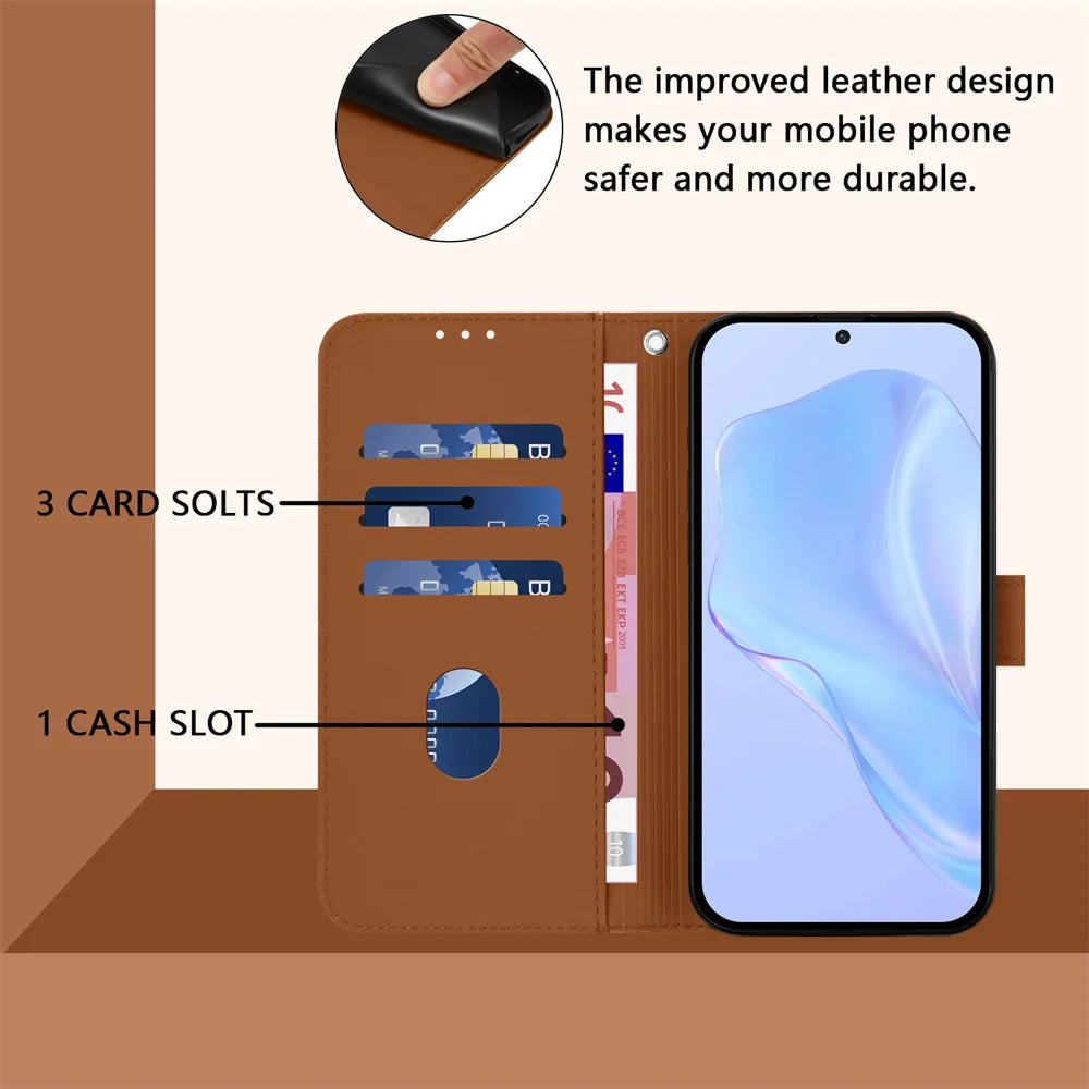 Luxury Leather Wallet Case for Samsung Galaxy S26 S24 S25 Ultra S23 Plus S24 FE S25 Edge Shockproof Bumper Flip Back Cover