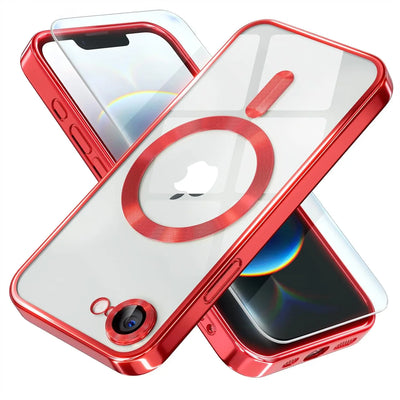 Magnetic Official Titanium Case for iphone 17e / 16e with 1 Screen Protector Camera Cover Metallic Glossy Luxury