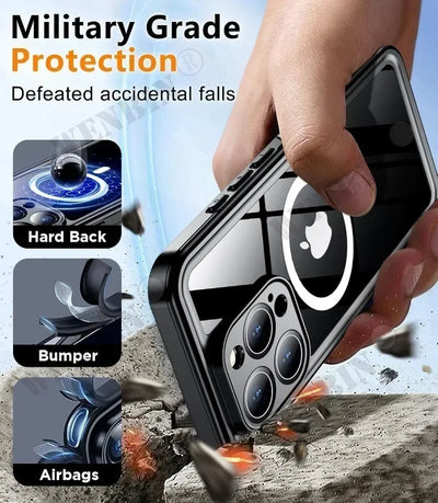IP68 Waterproof Case For iPhone 18 17 16 Pro Max Plus Full Body Protective Cover Swim Underwater Diving Magsafe Magnetic Fundas