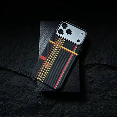 Carbon Fiber Texture Magnetic Case For iphone 17 18Pro Max 16 18 Pro 15 14 13 Ultrathin Alloy Lens Wireless Charge Hard Cover