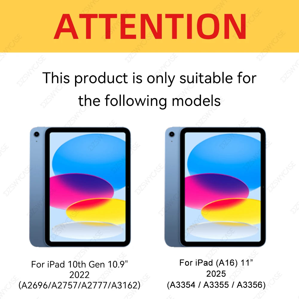 Case for iPad (A16) 11th Generation 11 Inch 2025, iPad 10th Generation 10.9" 2022,Cover with Frosted Back Shell, Auto Wake/Sleep