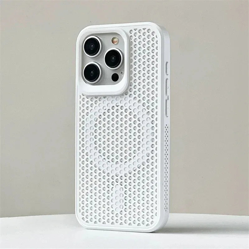 Honeycomb Cooling Heat Dissipation Phone Case For iPhone 17 16 15 14 13 12 18 Pro Max  11 For Magsafe Magnetic Breathable Cover