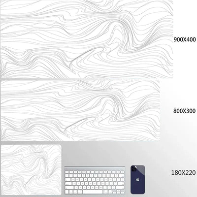 XXL Black Desk Accessories Topographic Mouse Pad Strata Liquid Mousepad Office Accessories Gamer Deskmat XL Gaming Setup Table
