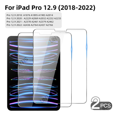 2Pcs Tempered Glass Screen Protector For iPad Pro Air 13 11 12.9 2025 M5 M4 M3 M2 Air 5 4 10th 9th Generation Mini 6 7 HD Film
