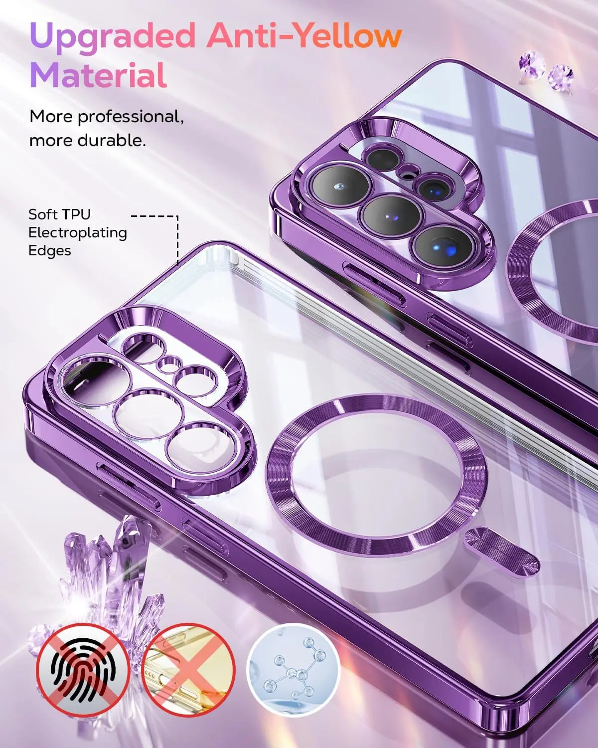 Magnetic Protective Case for Samsung Galaxy S26 Ultra S25+ MagSafe Detachable Flash Card And Wristband Lens Protective Case