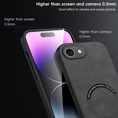 Magnetic Retro Leather Soft Case For iPhone 16E 17E iPhone16E iPhone17E 5G Wireless Charging Phone Case Cover