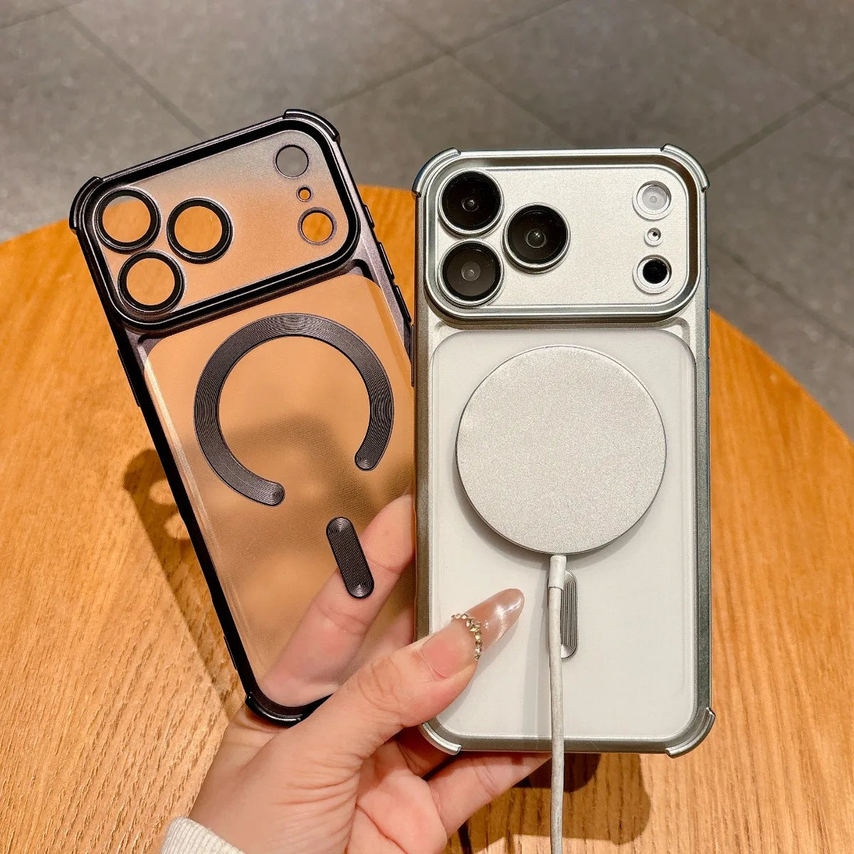Luxury Magnetic Phone Case for IPhone 13 14 15 16 17 Pro Max Air 17Pro for Magsafe Wireless Charge Shockproof Protector Cover