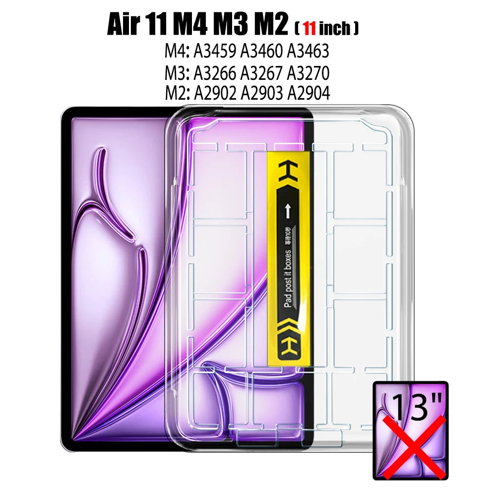 Tempered Glass Screen Protector for iPad Air 11 13 M4 M3 M2 Pro 11 13 M5 12.9 11th A16 10th 9th 8th 7th Air 5 4 3 10.2 10.5