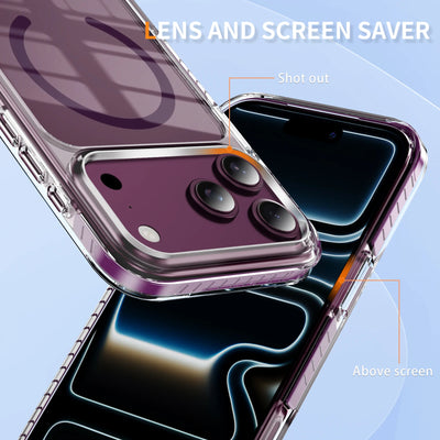 Luxury Clear for Magsafe Magnetic Case For iPhone 18 17 Pro Max 18pro 17pro Coque Wireless Charging Candy Frame Shockproof Cover