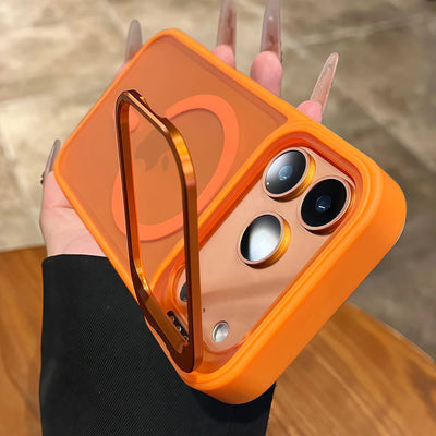 Matte Translucent Case For iPhone 18 17 16 15 14 13 12 Pro Max for Magsafe Mag Safe Charge Anti-fingerprint Stand Holder Cover