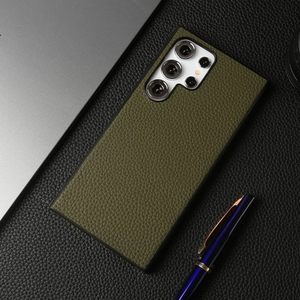 Premium Genuine Leather Case for Samsung Galaxy S26 Ultra S23FE S22 S21FE S20 Cover Full Protection Shockproof Back Carcasa