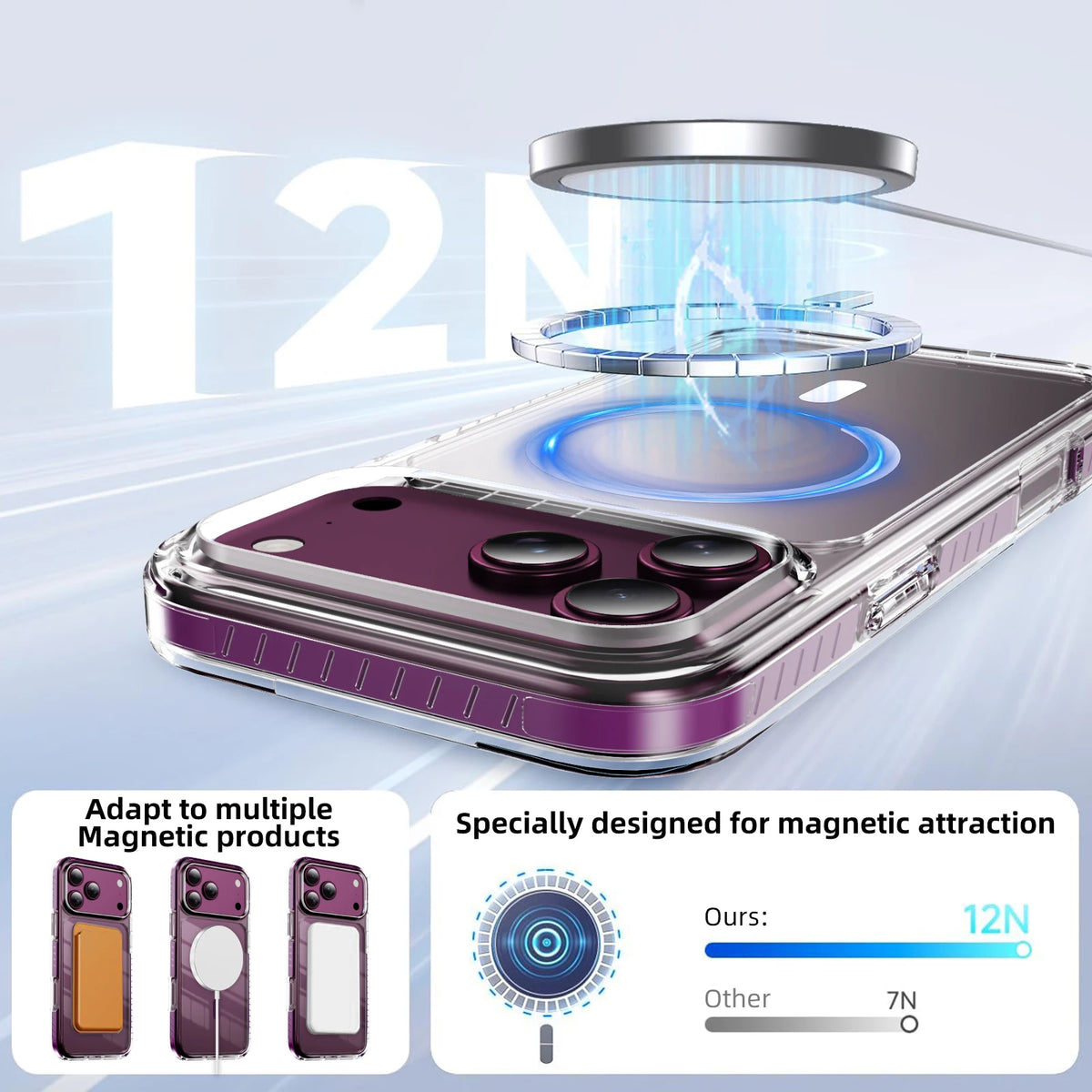 Luxury Clear for Magsafe Magnetic Case For iPhone 18 17 Pro Max 18pro 17pro Coque Wireless Charging Candy Frame Shockproof Cover