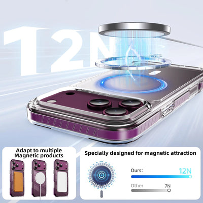 Luxury Clear for Magsafe Magnetic Case For iPhone 18 17 Pro Max 18pro 17pro Coque Wireless Charging Candy Frame Shockproof Cover