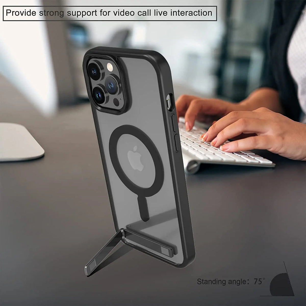 Magnetic Mobile Phone Case with Stand for iPhone 17 16 14 Plus 15 13 Pro Max 12 11 Cases Protective Apple Cover with Kickstand