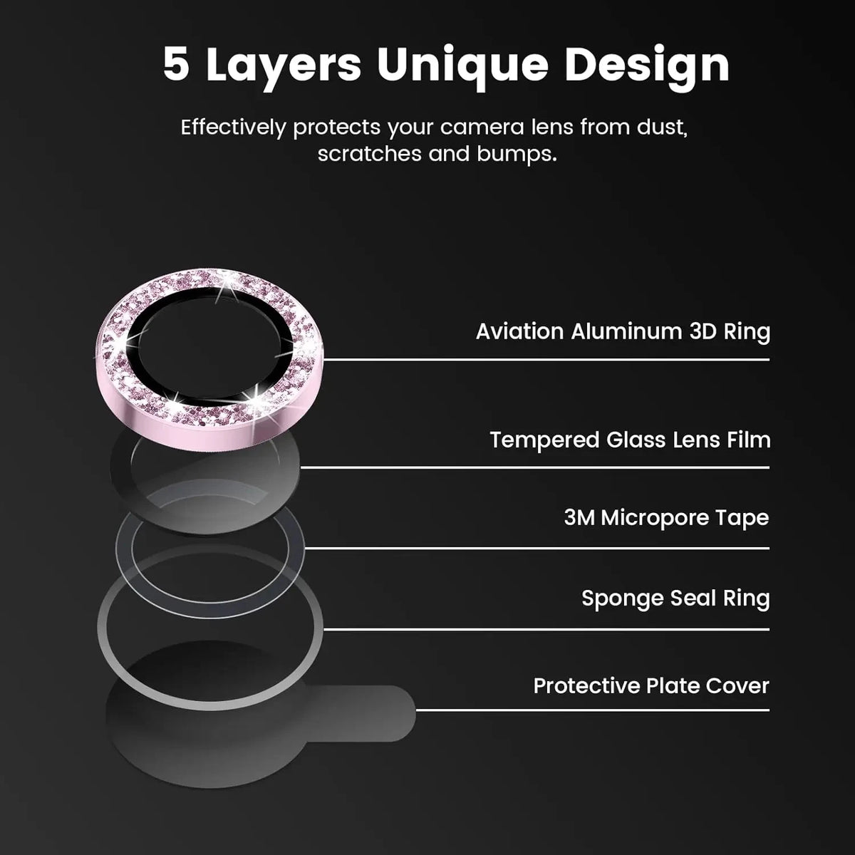 Glitter Camera Lens Protector Cover for iPhone 17 18 Pro Max 16 15 13 11 14 15 Plus 12 Mini Tempered Glass Protection Lens Film