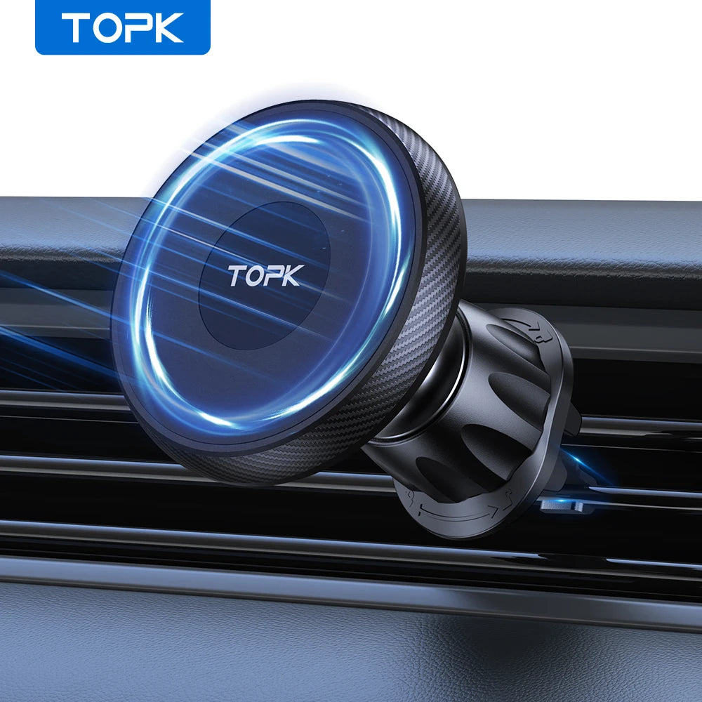 TOPK Universal Car Phone Holder Magnetic for Magsafe 360° Rotation Car Mount for Air Vent & Dashboard Windshield for All Phones