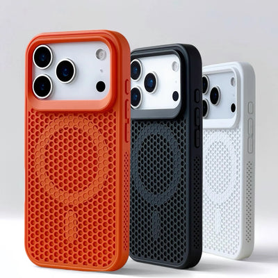 Honeycomb Cooling Heat Dissipation Phone Case For iPhone 17 16 15 14 13 12 18 Pro Max  11 For Magsafe Magnetic Breathable Cover