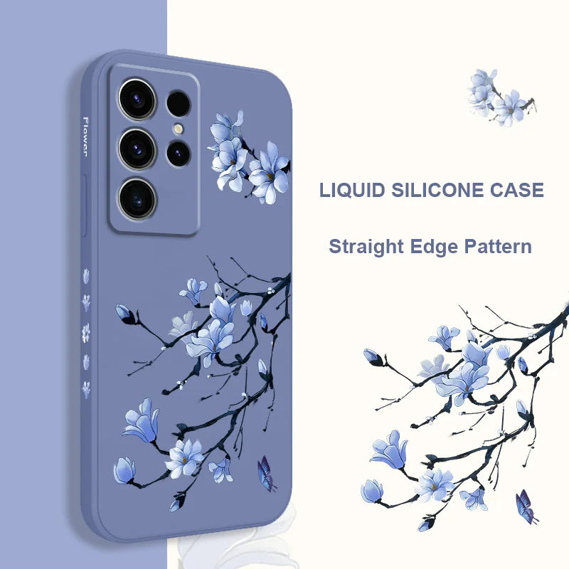 Blooming Orchid Phone Case For Samsung Galaxy S25 S24 S23 S22 S21 S20 S10 Ultra Plus FE Note 20 Ultra 10 Plus Cover