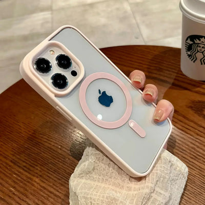 Transparent For Magsafe Magnetic Case For iPhone 16 17 Air 16e 15 14 Plus 13 12 11 Pro Max Wireless Charging  Hard Protect Cover