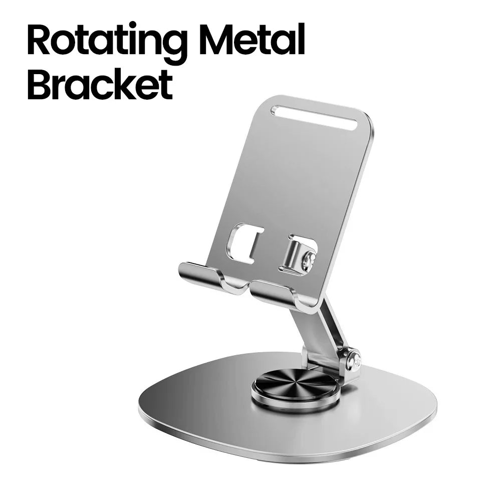 Foldable Mobile Phone Stand 360 Rotation Desktop Holder For iPad iPhone 15 14 13 Pro Samsung Tablet Cell Phone Portable Bracket