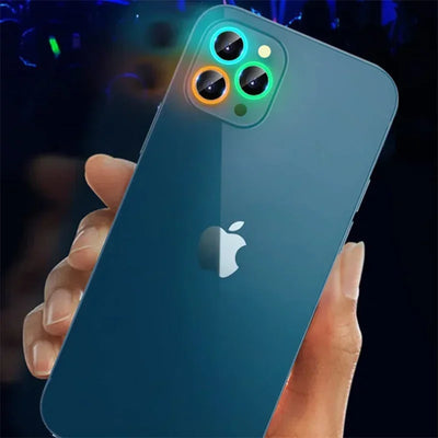 Luminous Metal Ring Tempered Glass Camera Lens Protector for IPhone 16 15 14 13 11 Pro Max Plus 12 Mini 16Pro Lens Film Cover