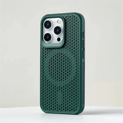 Honeycomb Cooling Heat Dissipation Phone Case For iPhone 17 16 15 14 13 12 18 Pro Max  11 For Magsafe Magnetic Breathable Cover