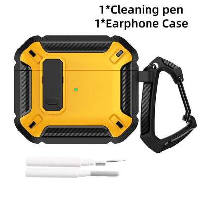 Cases For AirPods 5（2026)with Lock Clip Rugged Armor Shockproof Case For AirPods Pro 3 Protect Hard Shell For AirPods 4/5 Cases