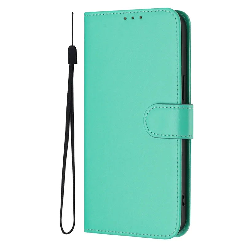 Fashion Candy Solid Color Leather Flip Case For iPhone 14 13 Plus 12 11 Pro Max Funda i Phone 14 Pro 13Pro Max Wallet Cover Case