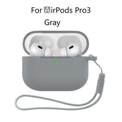 for AirPods Pro 3 2025 New Case Full Protective Soft Silicone Shockproof Case with Keychain for AirPods Pro 3 Case for Men Women