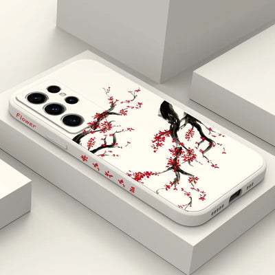 Cold Plum Snow Phone Case For Samsung Galaxy S25 S24 S23 S22 S21 S20 S10 S10E Ultra Plus FE Note 20 Ultra Plus Cover