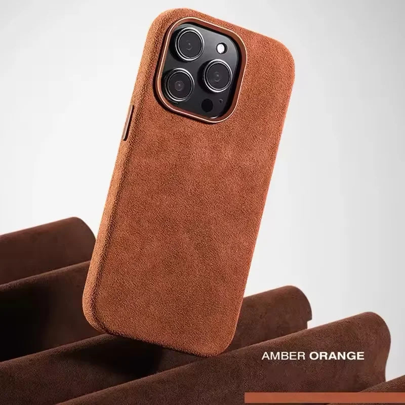 Premium Soft Suede Metal Camera Lens Protection Magnetic Phone Case for IPhone 16 15 14 Plus 13 12 Pro Max Shockproof Back Cover