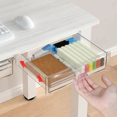 Small Under Desk Storage Cabinet with Mobile Pedestal, Hidden Drawer and Cable Management for Efficient Workspace Setup