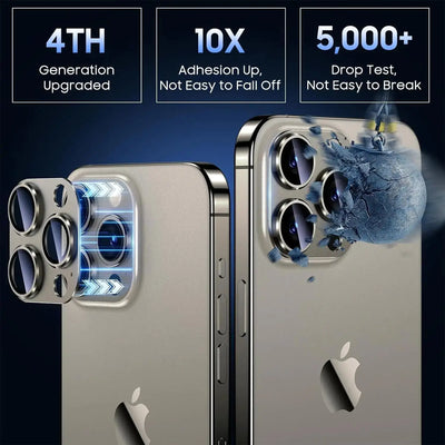 3D Full Metal Camera Lens Protector Tempered Glass Protector For iPhone 16 15 14 Pro Max Plus Camera Lens Protector Glass Cover