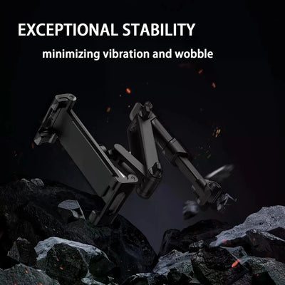 Car Headrest Tablet Phone Holder, Telescopic Adjustable 360 °   Rotatable Stand, for 6.0‑10.3 Inch Smartphones & Tablets, Rear‑Seat Entertainment Car Accessory, Black