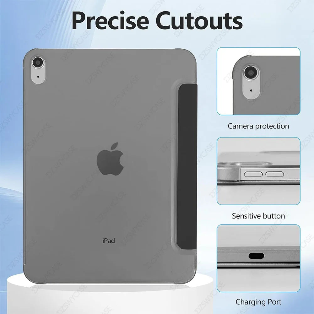 Case for iPad (A16) 11th Generation 11 Inch 2025, iPad 10th Generation 10.9" 2022,Cover with Frosted Back Shell, Auto Wake/Sleep