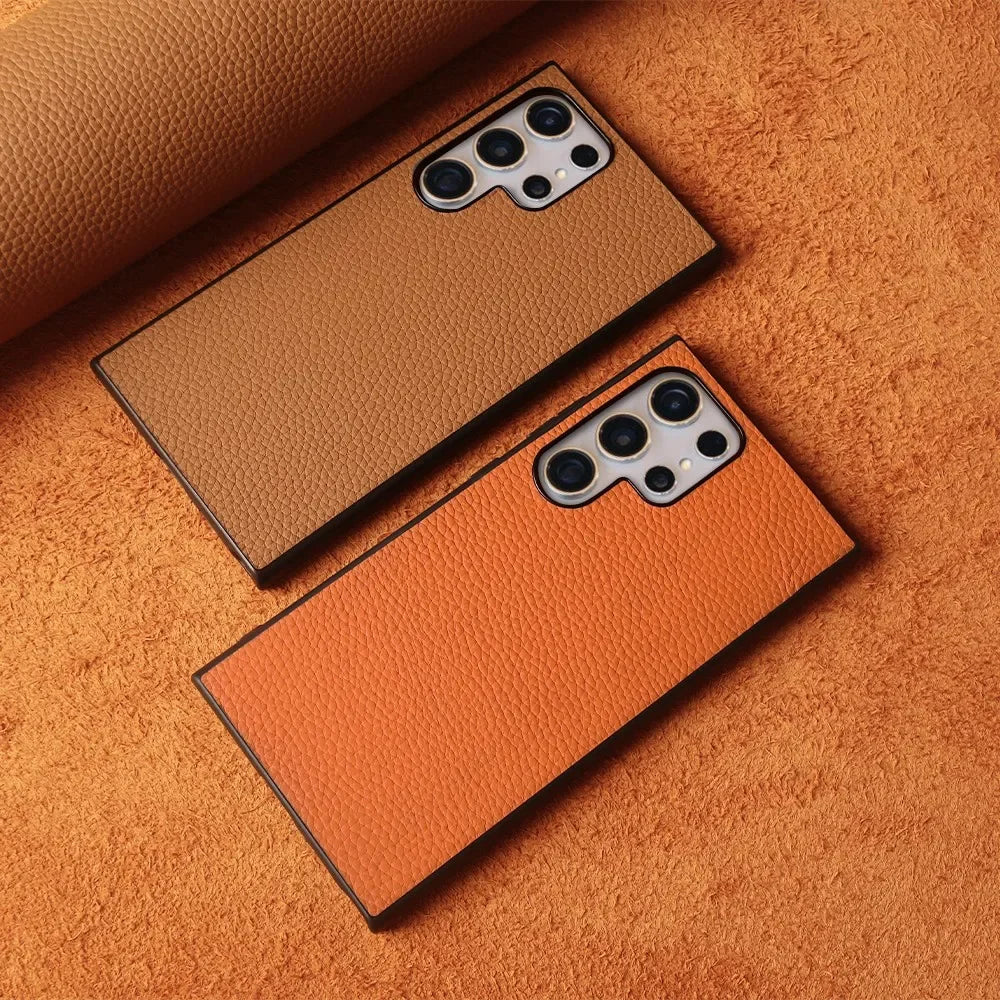 Premium Genuine Leather Case for Samsung Galaxy S26 Ultra S23FE S22 S21FE S20 Cover Full Protection Shockproof Back Carcasa