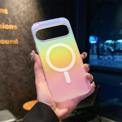 Laser Gradient For Magsafe Magnetic Silicon Case For Google Pixel 10 9 Pro XL 10 9 Pro 9A Wireless Charge Colorful Frosted Cover